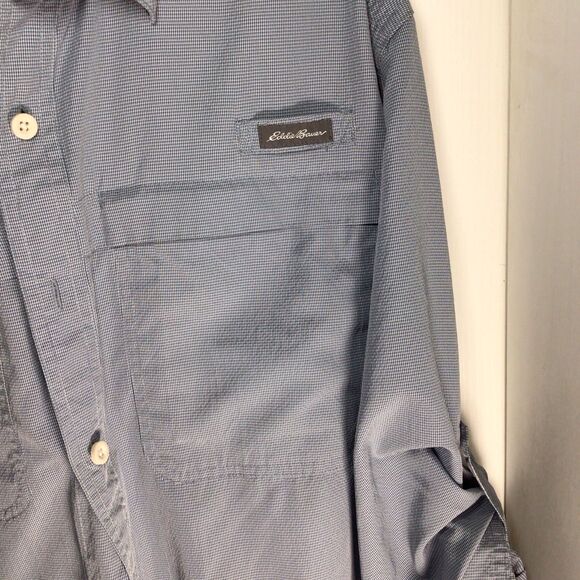 Eddie Bauer Shirt Men's TXL Blue Classic Fit Travex Hiking Camping Outdoor - Picture 11 of 16